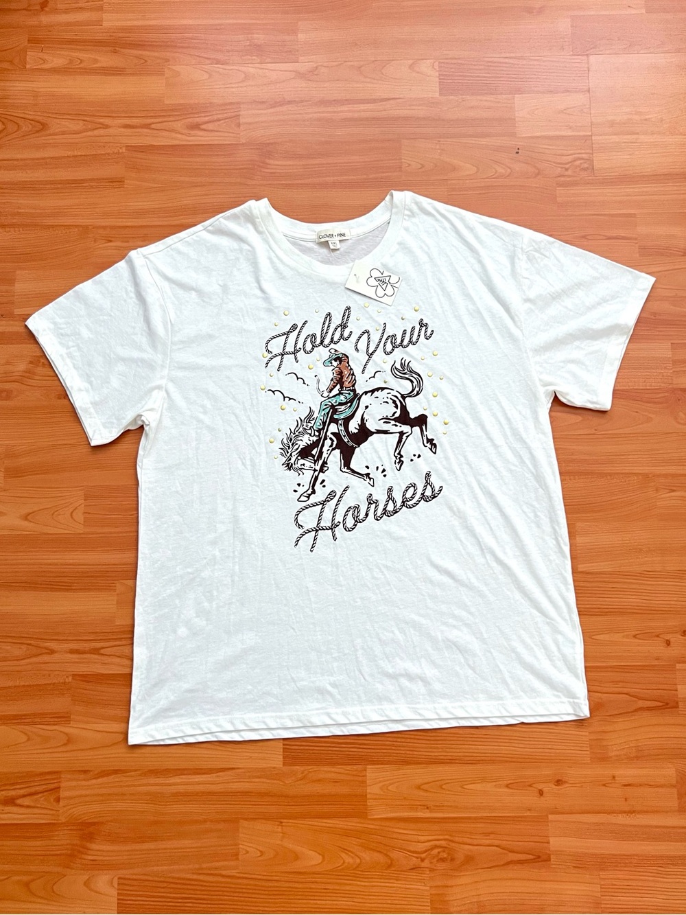 NWT Clover + Pine Cowboy Western Graphic Tee